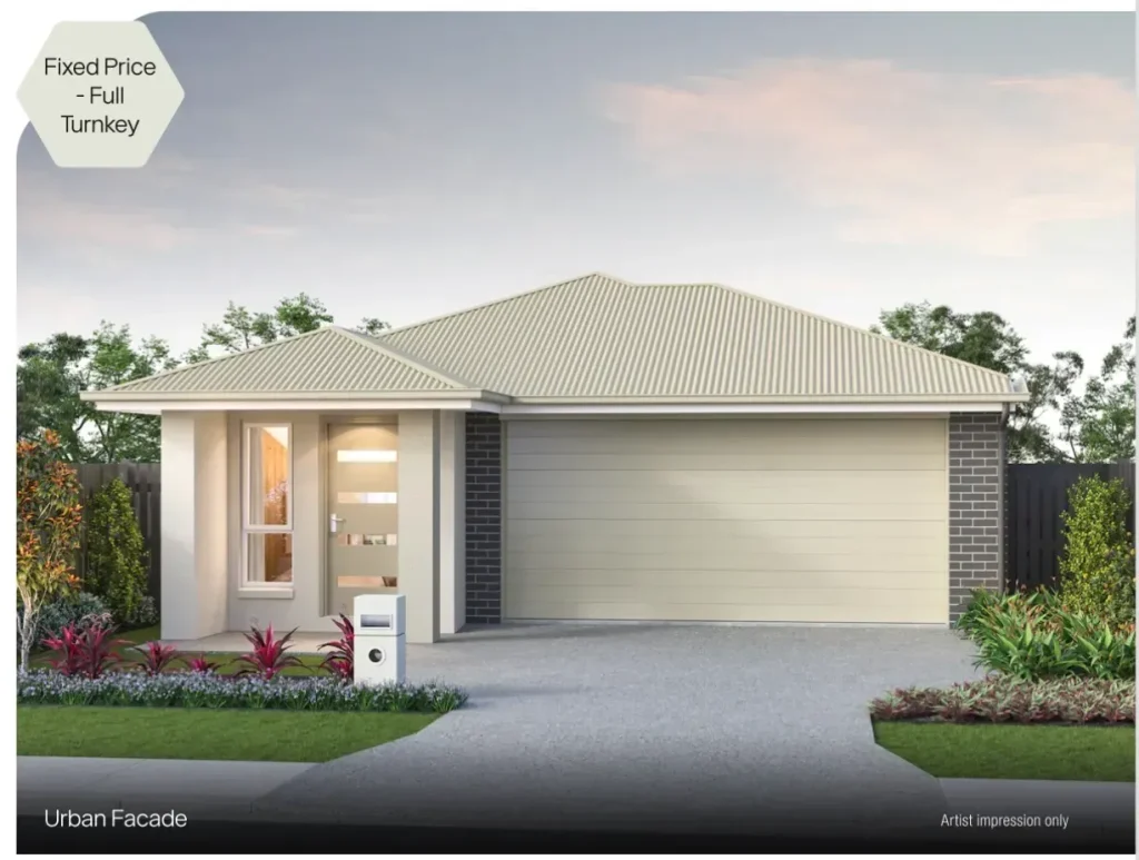 Ashby single storey home with Urban Facade, double garage and Fixed Price Full Turnkey tag